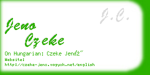 jeno czeke business card